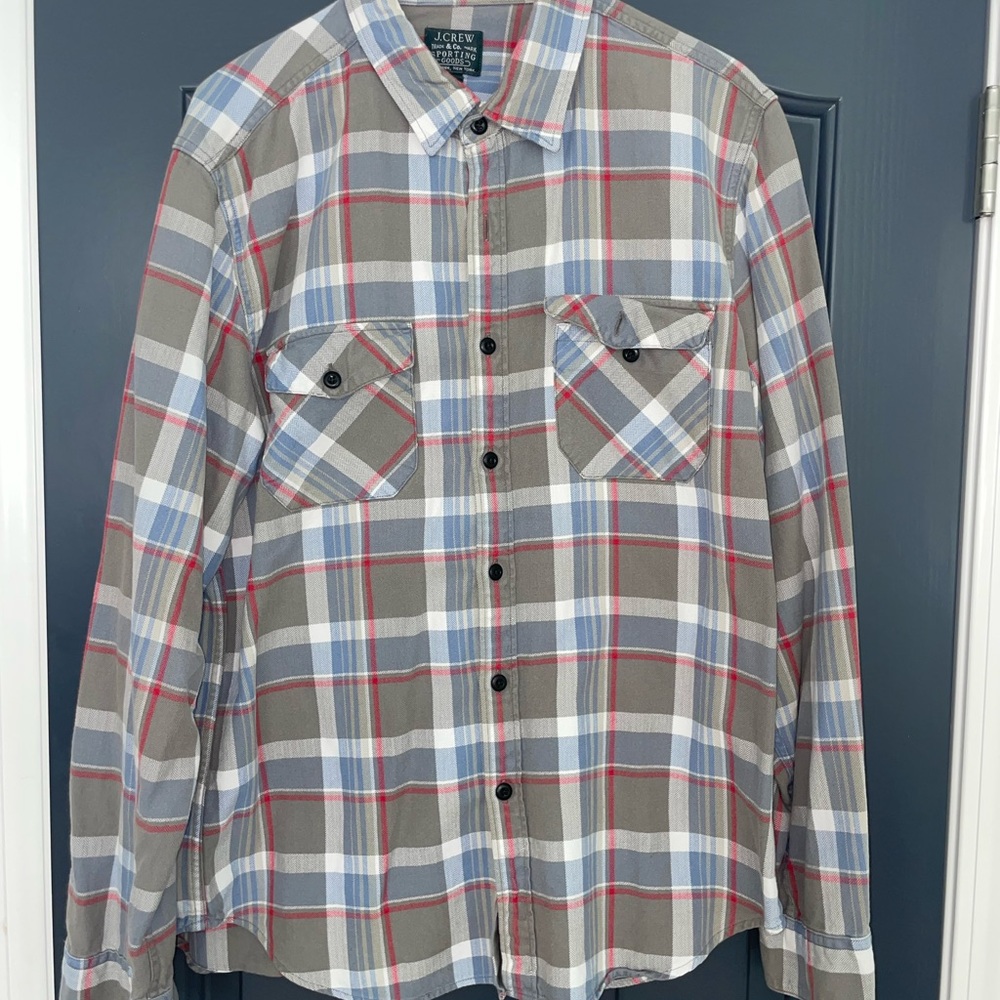 J.Crew Plaid Shirt - Red, Gray, Blue